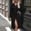 Amazon's new European and American autumn shirt skirt cross-border commuting workplace leisure long-sleeved solid color shirt collar dress