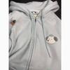 Sweet Puppy Embroidered Sweatshirt for Women Korean Cute Hooded Loose Autumn and Winter New Cardigan Versatile Jacket