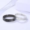 1 Pair Lovers Ring Lettering Black White Ecg Pattern Adjustable for Men Women Korean Style Students Simple Girlfriends