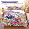 Cardcaptor Sakura Pattern Bedding Set Quilt Cover Pillowcase Home Decor Gift (1 * Duvet Cover + 2 * Pillowcase, Without Core)