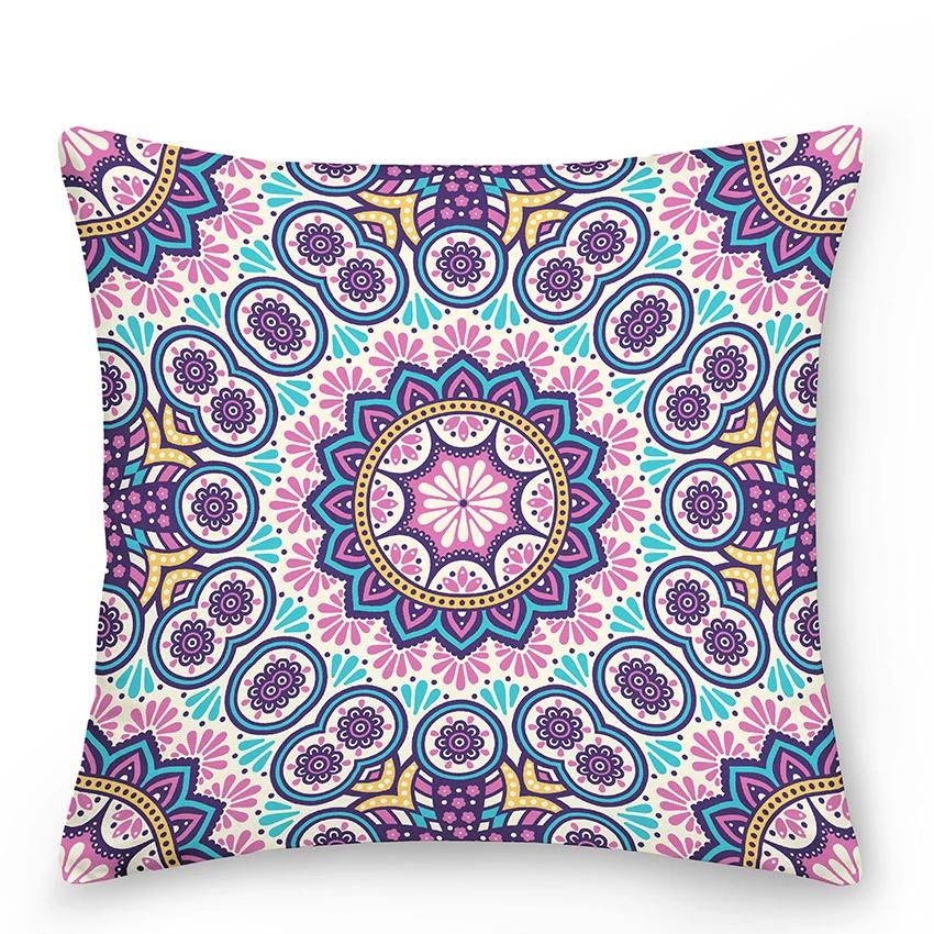 Mandala Throw Pillow Cover With Short Plush Print For Living Room Sofa Decoration Cushion Cover Pillow Covers Decorative