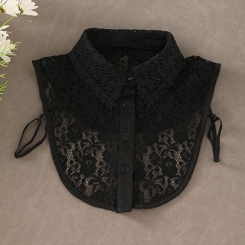 Perfect Match New Fake Collar Shirt Women White Lapel Ruffles Stand False Collar Woman Girls Detachable Collar Lace Removable Half Shirt