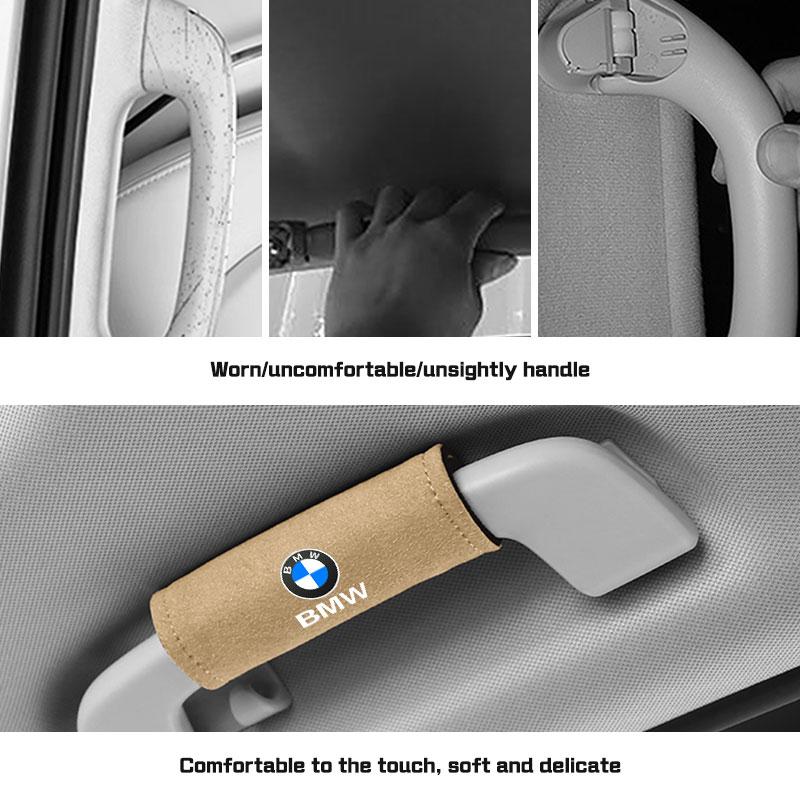 Car Suede Roof Handle Cover Protective Pull Gloves Interior Accessories for BMW M M3 M5 M6  E39 E90 E70 G02 G05 G07 G60 G70 I4 RW6
