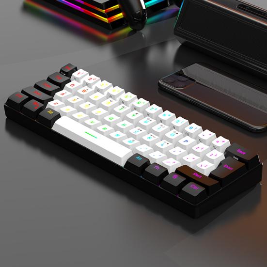 Дротова Механічна Ігрова Клавіатура з Підсвічуванням 61 Клавіша RGB Компактний Дизайн Легка Комп'ютерна