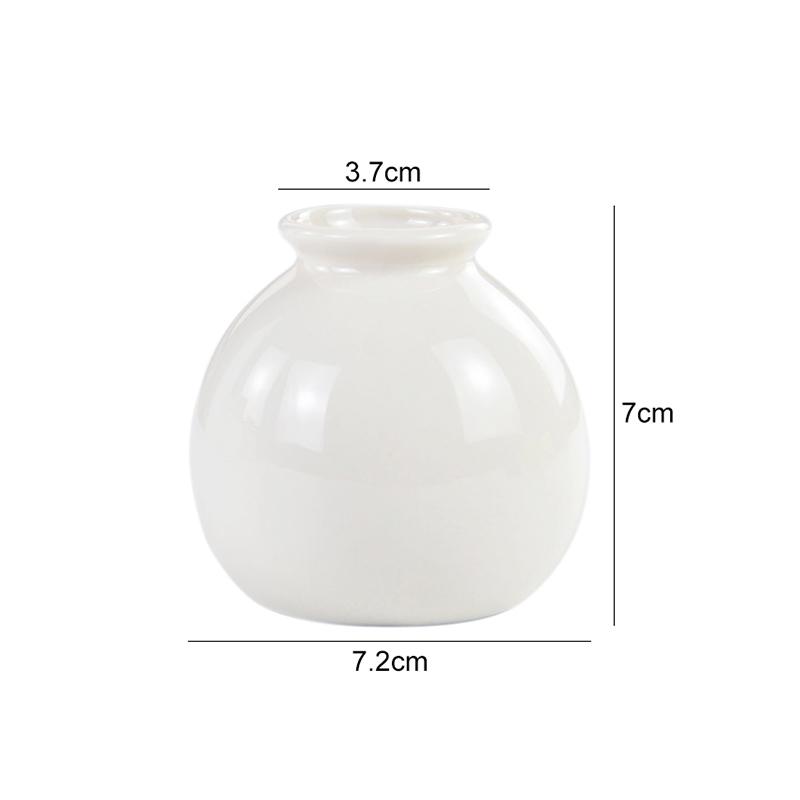 Vaso de cerâmica para flores, vasos hidropônicos nórdicos para decoração de sala de estar, mini vasos de flores, vasos de garrafas brancas, ornamento de mesa