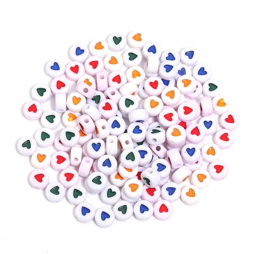 100/200Pcs Mixed Color Letters Acrylic Beads Round Flat Alphabet Loose Spacer Beads For Jewelry Making DIY Bracelet Accessories