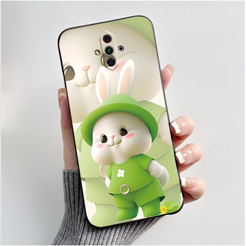 For ZTE Nubia Play 5G NX651J Case Cute Heart Rabbit Black Soft Silicone Shockproof Back Cover For Nubia RedMagic 5G Lite Casing
