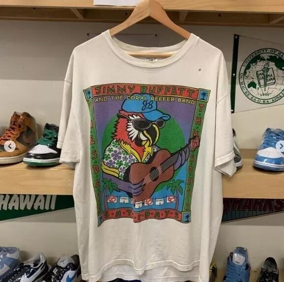 Jimmy Buffett Shirt Jimmy Buffett Cotton White Unisex T-shirt Reprint S-5XL