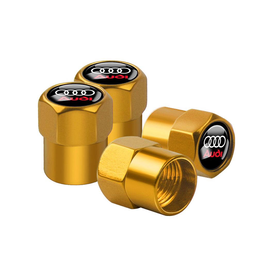 4Pcs For Audi A4 B8 8P A6 C7 Sline A3 8V 8P RS S3 S4 RS4 ar Styling Wheel Tire Valve Caps Tyre Rim Stem Covers Auto Accessories