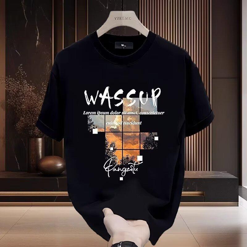 Zomer 2025 nieuw T-shirt met korte mouwen voor heren met een ronde hals, ademend en veelzijdige casual kleding