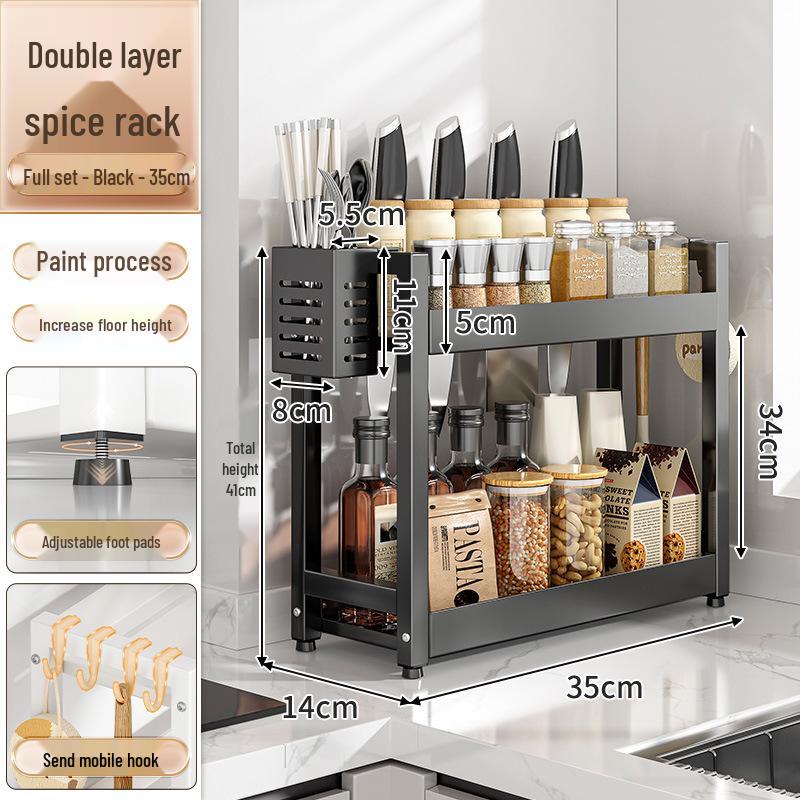 Kitchen Countertop Spice and Sauce Storage Rack