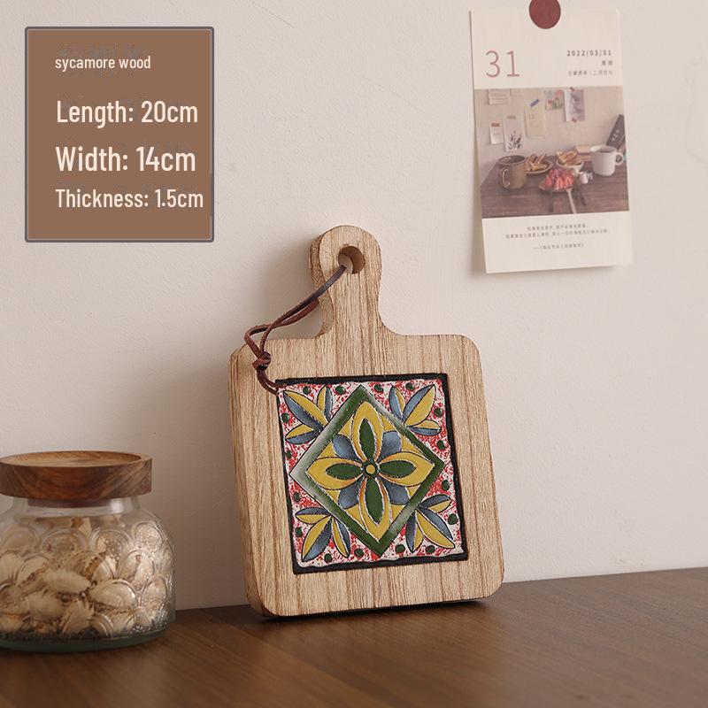 Japanese-Style Solid Wood Insulated Pot Mat: Retro Placemats & High-Temperature Resistant Coasters for Kitchen.