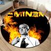 Eminem Runder Teppich, Teppich für Wohnzimmer Schlafzimmer Sofa Spielzimmer Dekor, Rutschfeste Bodenmatte