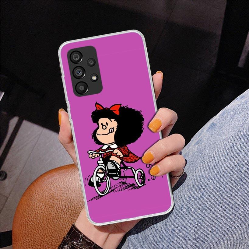 Cartoon Cute Mafalda Phone Case For Samsung Galaxy A52 A32 A22 A12 A51 A31 A50S A30S A20S A10S Note 20 Ultra 10 Plus S10 A72 A71