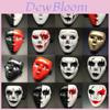 Unique Hand-painted White Full Face Mask For Halloween Costume Parties And Performances