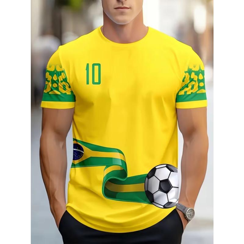 Men's Fashion 3D Printed Men's T-Shirt Round Neck Short Sleeve Trendy Street Wear