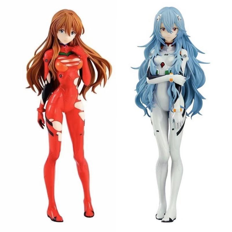 Evangelion Movie Figure Kit: Red Dress Rei Ayanami & Asuka Langley Standing Miniature - Animation Girl Collector-Worthy POLYVINYL CHLORIDE Statue