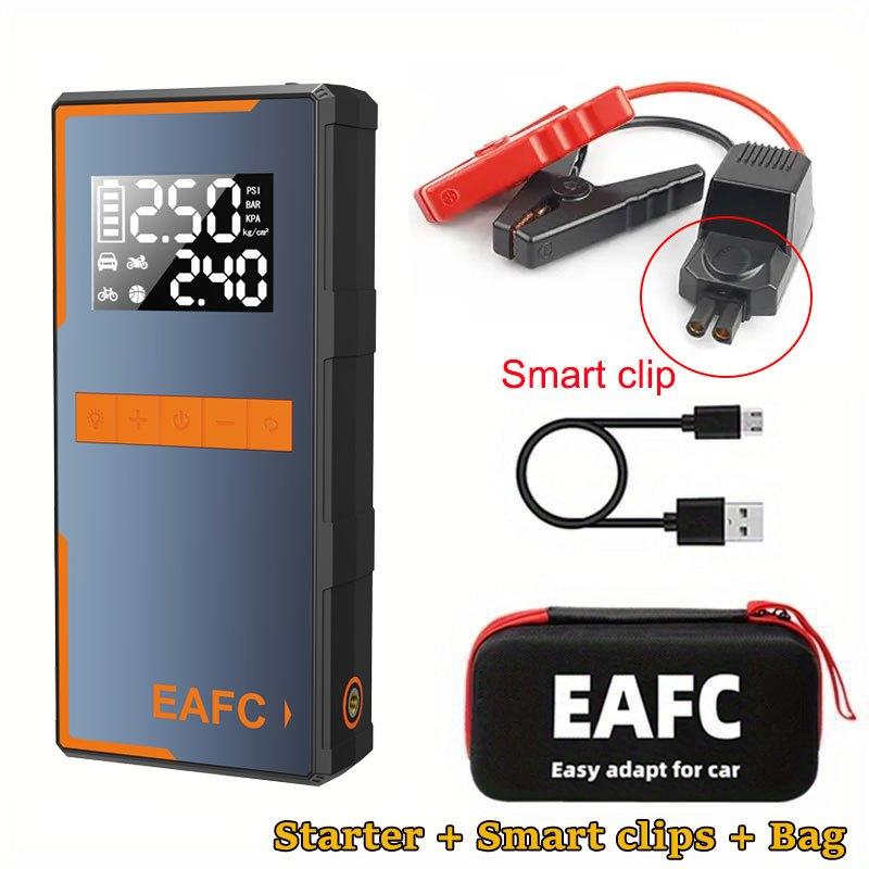 EAFC 2 In 1 Portable Car Air Compressor Car Jump Starter, 12V Car Emergency Booster, Battery Power Bank with LED Light
