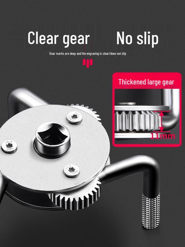 Adjustable Non-Slip Three-Jaw Oil Filter Removal Wrench