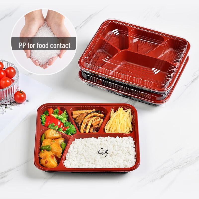 Disposable 5-Compartment Meal Prep Containers
