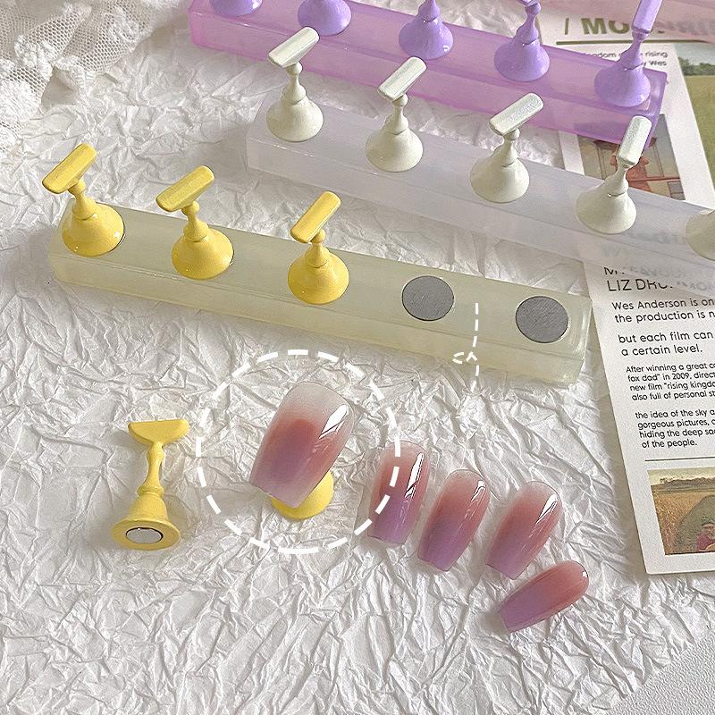 1 Set Jelly False Nail Tips Practice Trainning Display Stand Holder Base Colorful Nail Art Polish Display Manicure Tools