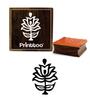 Printtoo Floral Pattern Craft Textile Print Square Wooden Rubber Stamp Brown Block-2 X 2