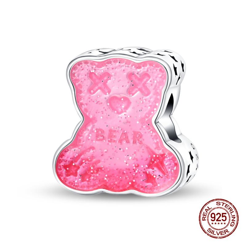 New in Charm Bead Charms copper Compatible With 3MM Authentic Bracelets Necklaces Womens Sweetheart Bear Charm Bead Charms Bead Charms Do It Yourself
