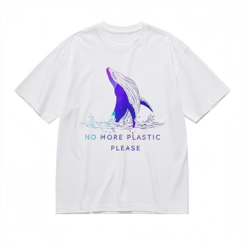 Men's Comfortable Breathable Classic T-Shirt Eco Friendly Whale Graphic Tee USA
