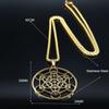 Jóga Hinduismus Květ života Nerezový náhrdelník Zlatá barva Symbol posvátné geometrie Náhrdelník Šperky collares N620S0