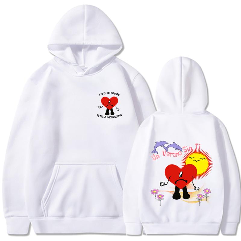 Trendy New Bad Bunny Pattern Printed Hoodie Unisex Hip Hop Street Sports Hoodie High Quality Hot Selling Top 2023