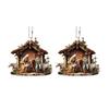 Ensemble de 2 Pendentifs Scène de la Nativité Ornementation Suspendue en Acrylique Épaisseur 0,4 cm Pour Décoration de Salon Chambre