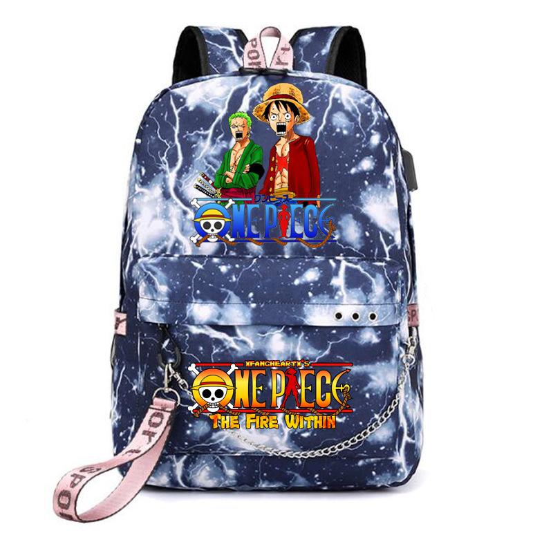 USB Student School Bag Travel Backpack Printed One Piece Casual Trendy Bag