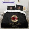 Custom Name AC Milan Pattern Bedding Quilt Set Home Decoration Gift (1 * Duvet Cover + 2 * Pillowcase Without Core)