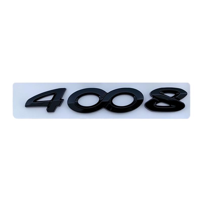 3D ABS Chroom Zwart Logo 3008 2008 4008 5008 Embleem Nummer Letters Naamplaat WQPOK5 Sticker Auto Kofferbak Badge Zelfklevende Decal Accessoires