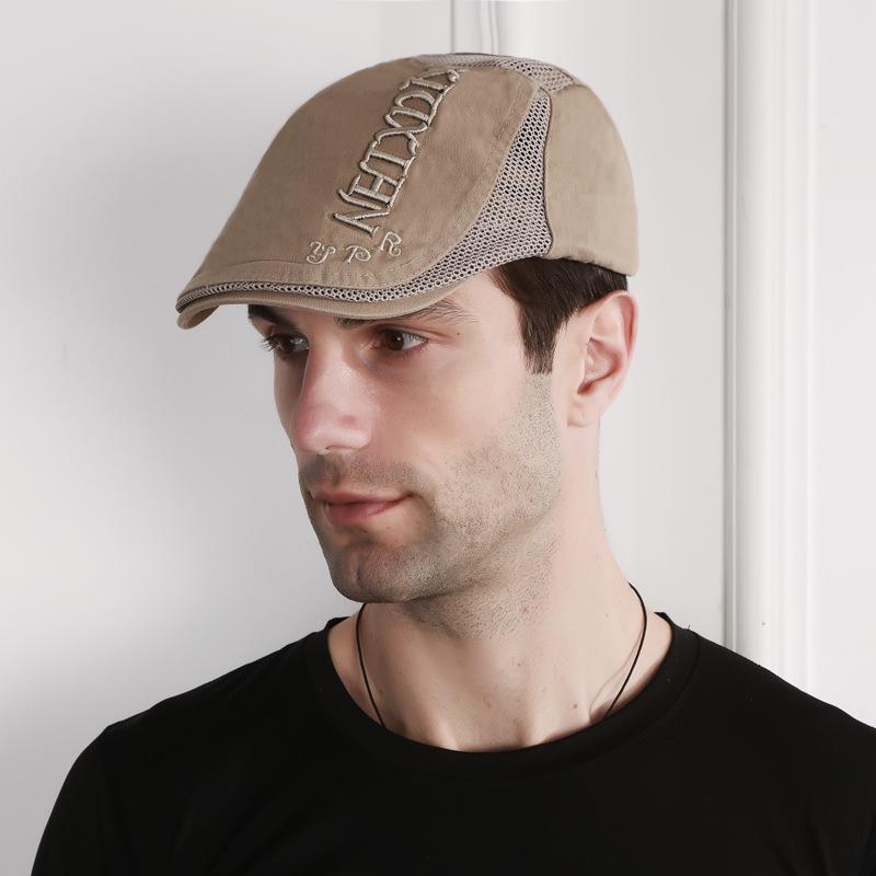 Mesh Eendenbekmuts Heren Baret Lente en Zomer Net Cap Ademende Zonnehoed Hoed Mevrouw. Zeefdruk Voorwaartse Pet