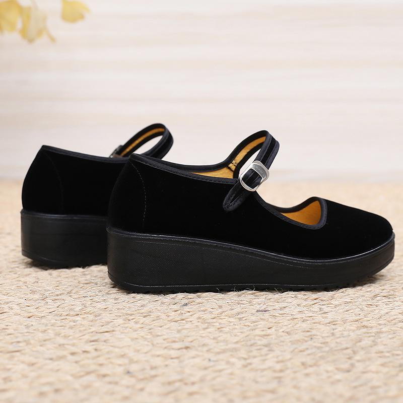 Mode Damenmode Süße Leichte Schwarze Plateau Hochwertige Schnallenriemenschuhe Damen Lässig & Retro Tanz Ballerinas 2025