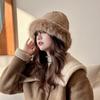 Nuovo Stile Coreano per Donna Autunno e Inverno Cappello da Pescatore Ispessito Caldo Protezione per Orecchie e Viso