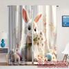 2pcs, 2D FLAT PRINTING Curtains (Without Rod) Easter Bunny Bliss Modern Fashionable Curtains Durable Polyester Curtains Outdoor