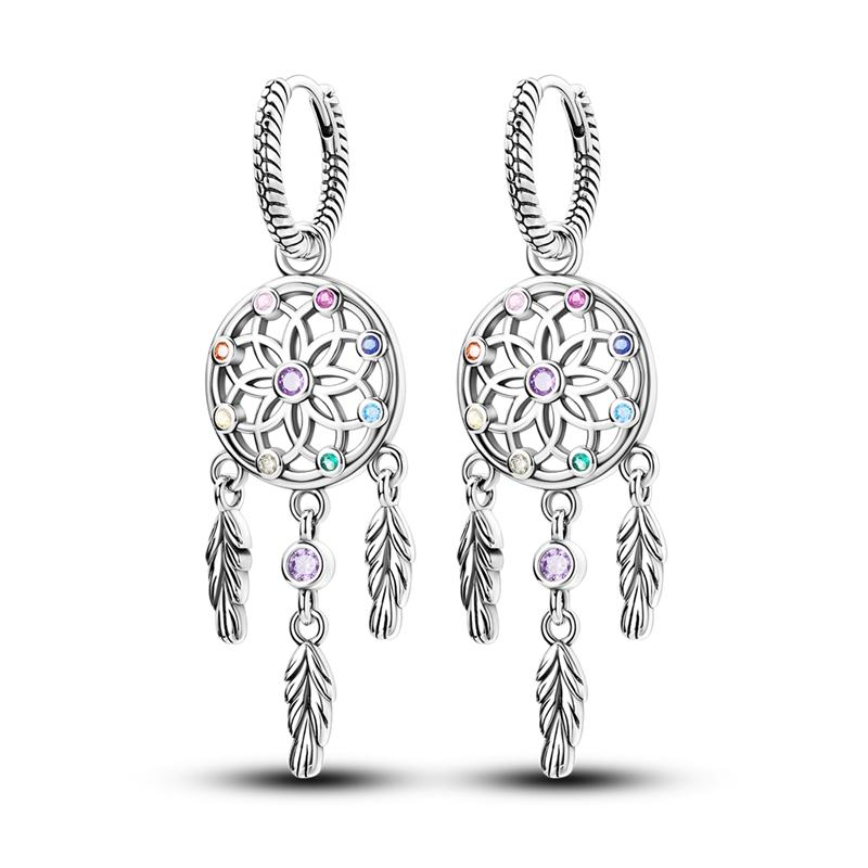New 925 Sterling Silver Earrings Crystal Me Pave Circular U-shape Stars Hoop Earring for Women Making Jewelry Gift Dropshipping