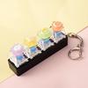 Cute Sticker DIY Button Squeeze Toy Keychain - Stress Relief Pendant