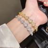 Gold Plated Zirconia Fanshaped Bracelet For Womens Elegant Wear