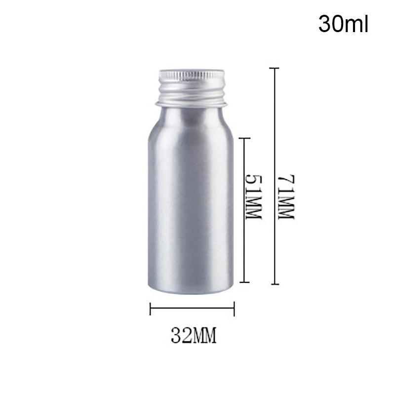 Sticlă din aluminiu argintiu de 30 ml-250 ml cu capac cu șurub, parfum, toner cosmetic, sticlă de apă, sticlă portabilă reîncărcabilă de călătorie