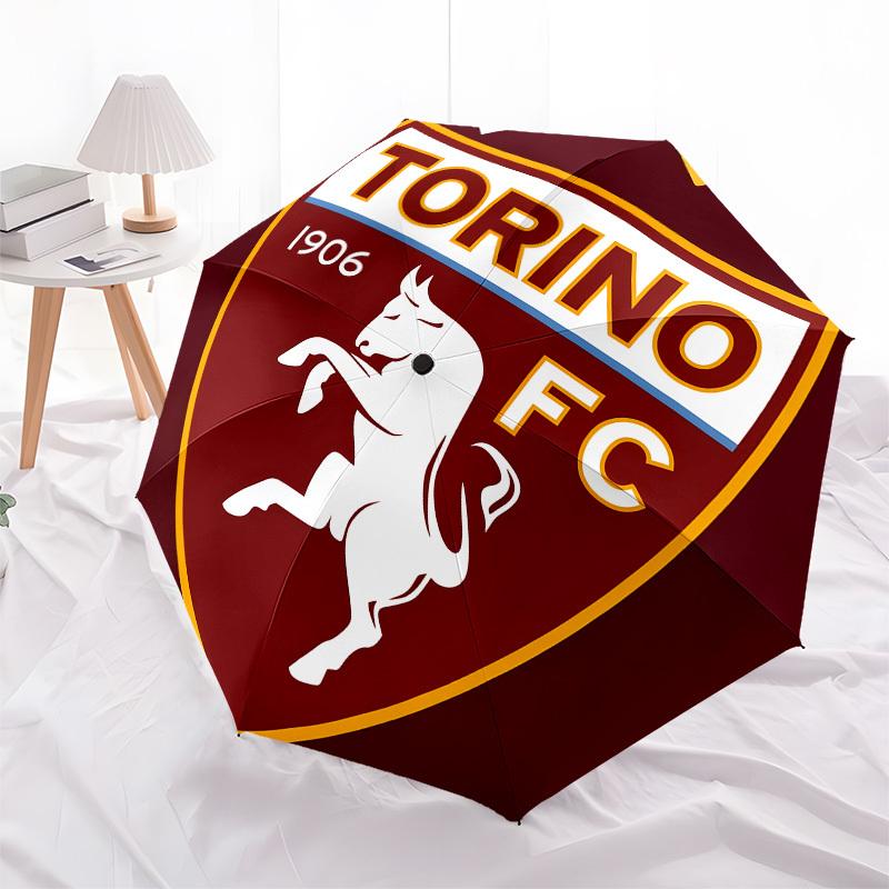 Torino FC, Emblem Automatic Opening and Closing, 8 Rib Structure Portable Umbrella, Suitable for Men and Women In All Seasons  Perfect Gift