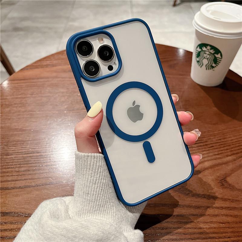 For Magsafe Magnetic Wireless Charging Case for iPhone 17 Air 16 15 14 13 12 11 16 Pro Max Mini Plus Hard Acrylic Clear Cover