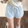 Women's Korean Style Contrast Trim Casual Shorts