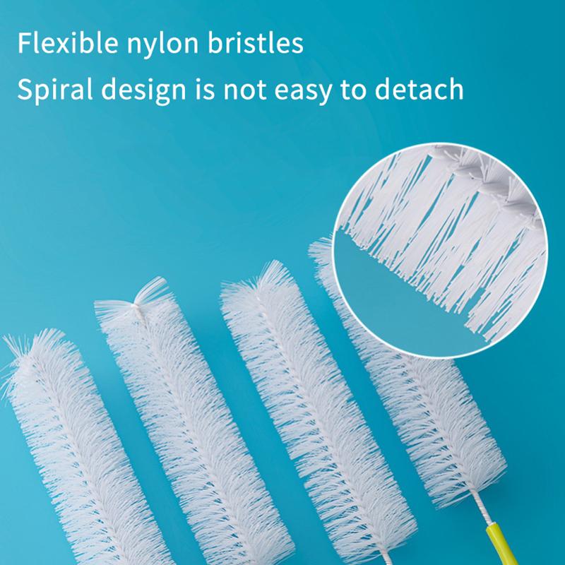 Brosse de nettoyage pour bouteilles de vin, bière, sport, thermos, verres et bouteilles de sport à col long et étroit.