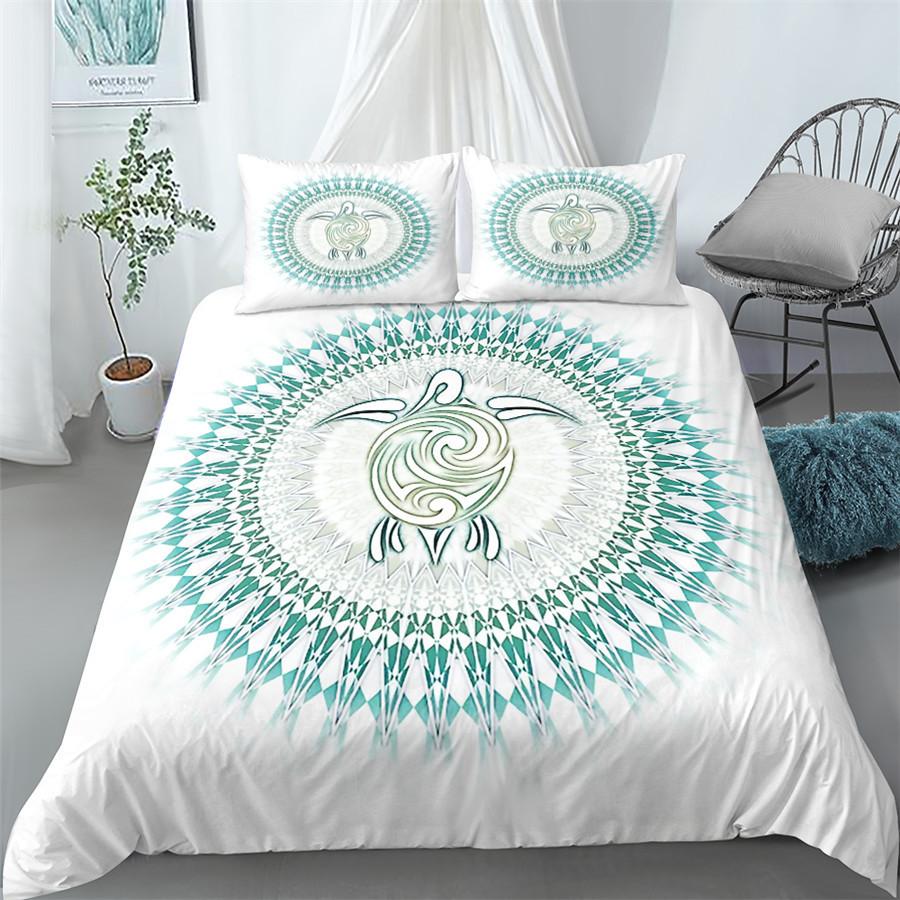 Mandala Duvet Cover Set Blue Pink Boho Chic Bedspreads Romantic Bedclothes Bohemian Bedding Set King Polyester Comforter Cover