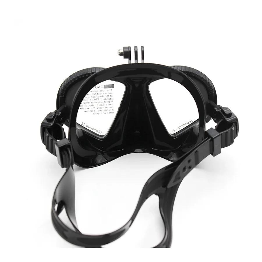 Low Volume Dive Mask Tempered Glasses Lens,Myopia Diving Mask,Spearguns Scuba Gear ,with Gopro Mount,anti-fog for Narrow Face