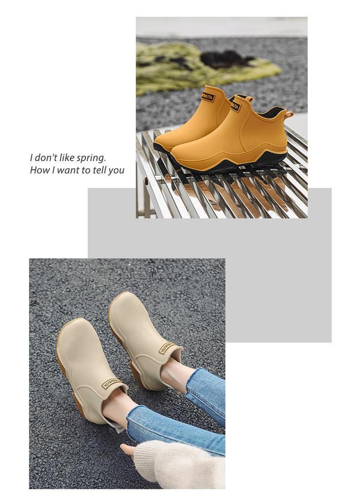 2024 Men's Short Waterproof Motorcycle Rain Boots - Thick-Soled, Lightweight Unisex Overshoes