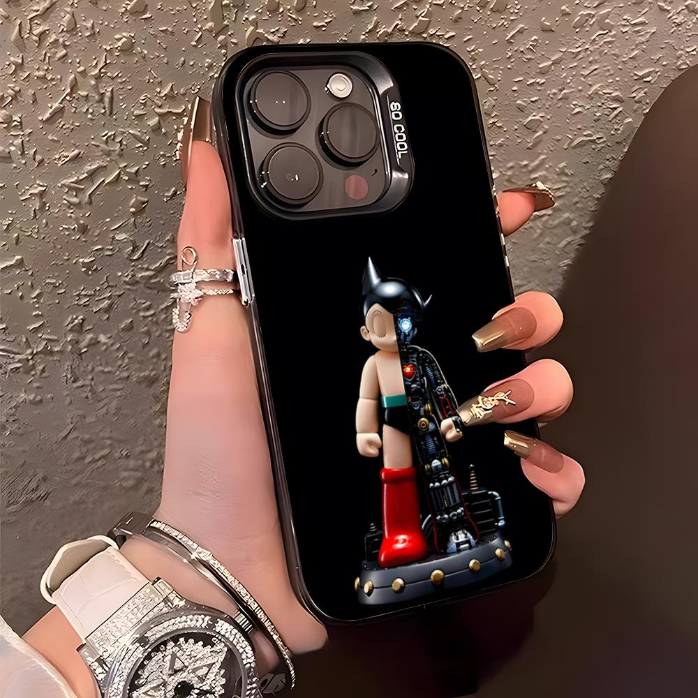 Japanese Anim Astro Boy Phone Case For IPhone17 Air 16 15 14 Plus 13 12 11 Pro XS Max Silver Black Bumper Case